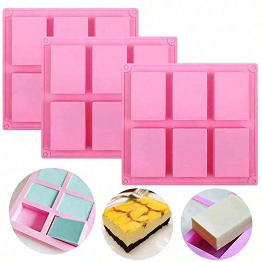 Soap Making Gloves - 1-2 Pack 6‑Cavity DIY Silicone Molds,