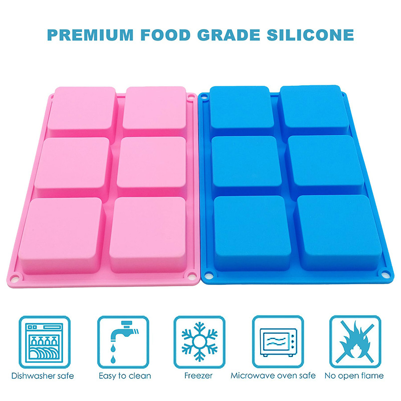 Square Soap Molds 6-Cavity Non - огляд і ціна Soap Making Gloves